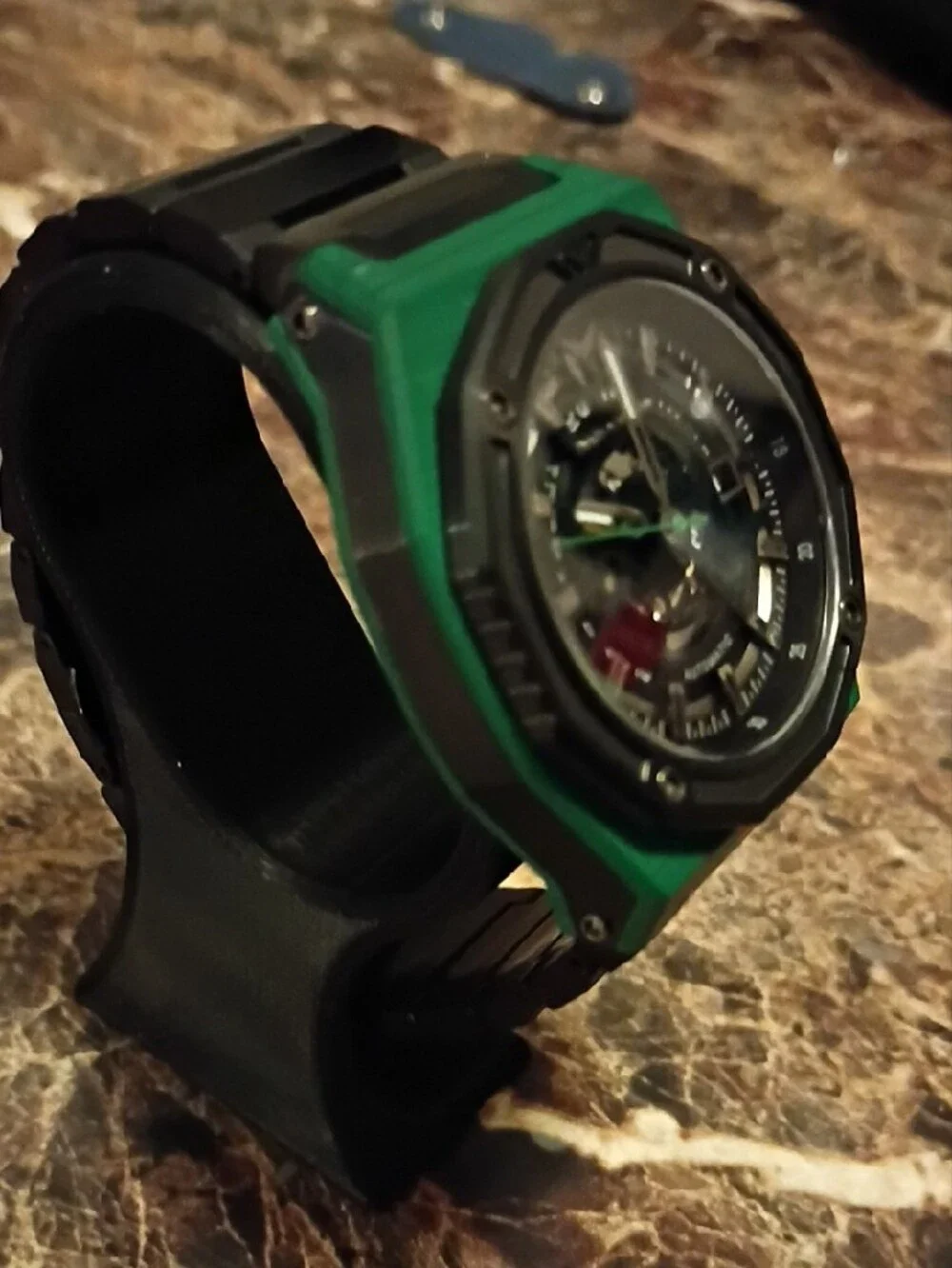 Technomarine Carbon Nautic Green Carbon Fiber Black Bezel In Band 45 Mm